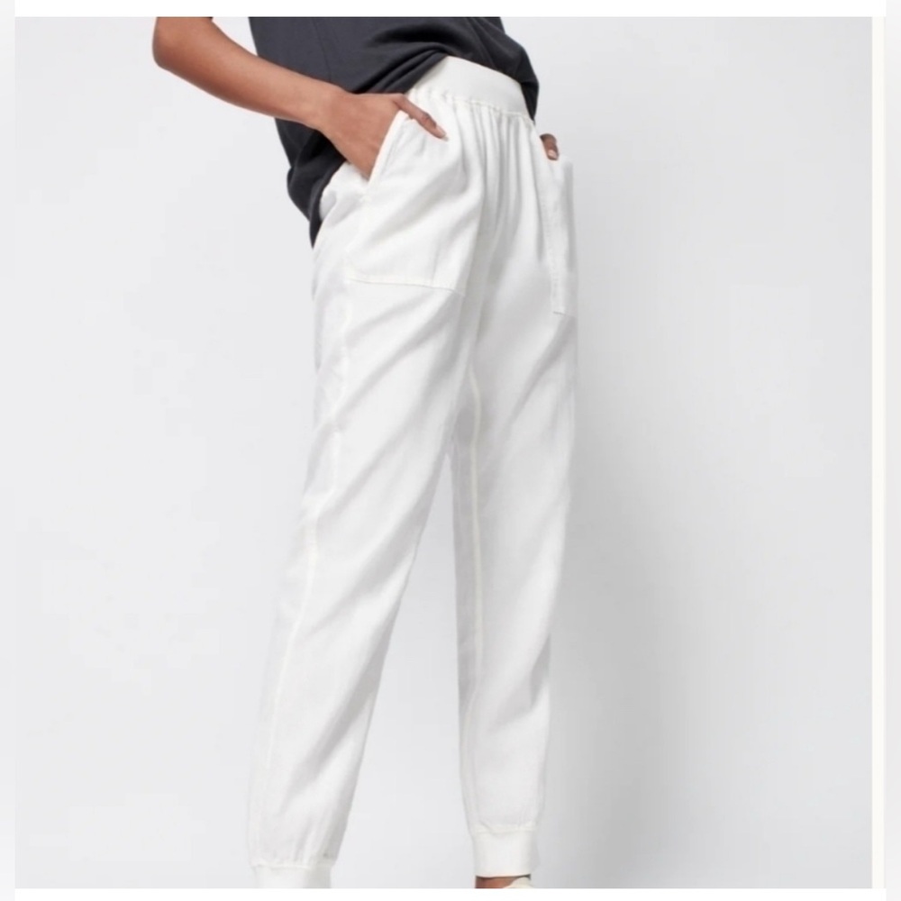 FAHERTY Women’s Arlie Jogger White Size XXL Tencel Linen Cotton - Picture 2 of 16